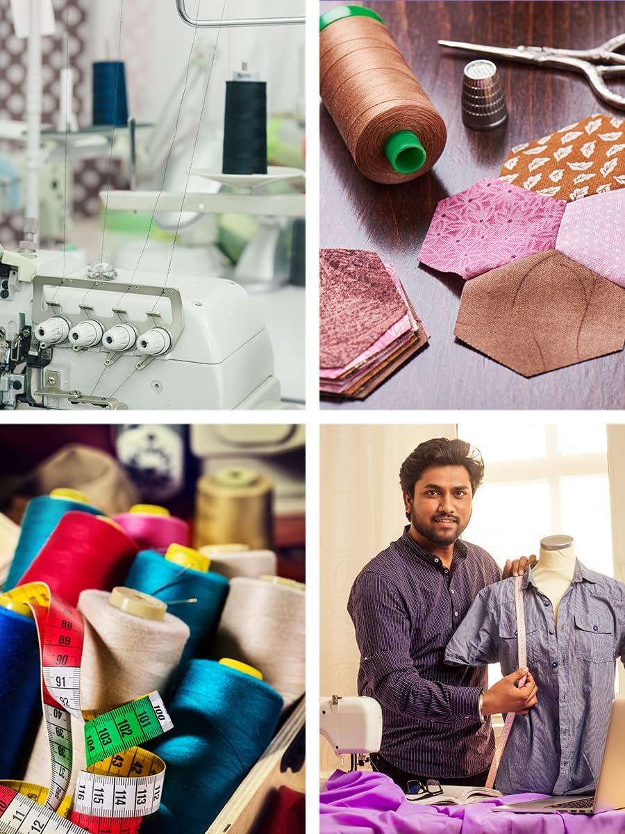 ll Purpose Sewing Thread Spools - White Serger Thread Cones 4 Pack - 40S/2 24000 Yds White Polyester Thread for Overlock Sewing Machine Quilting