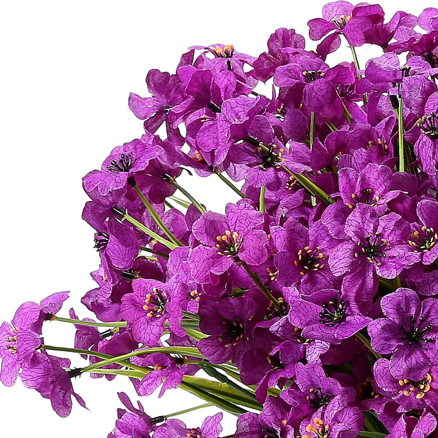 Outdoor Artificial Flowers UV Resistant Spring Plants Fake Silk Flowers Greenery Shrubs Plastic Flower Faux Plants for Outside Indoor Decor