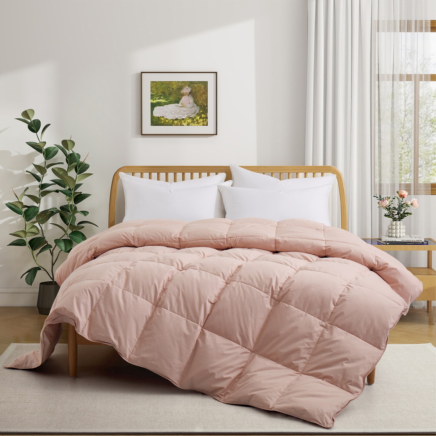 Ultimate Comfort All-Season Goose Down Feather Comforter In Organic Cotton