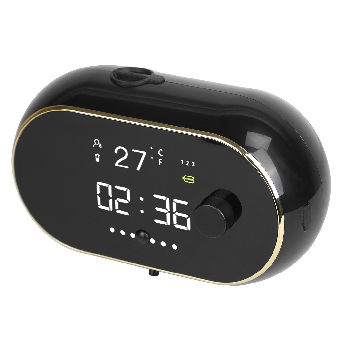 Automatic Wall-Mounted Soap Dispenser - Touchless Infrared Sensor, Liquid Foam, 450ml, with Clock and Temperature Display, USB Rechargeable