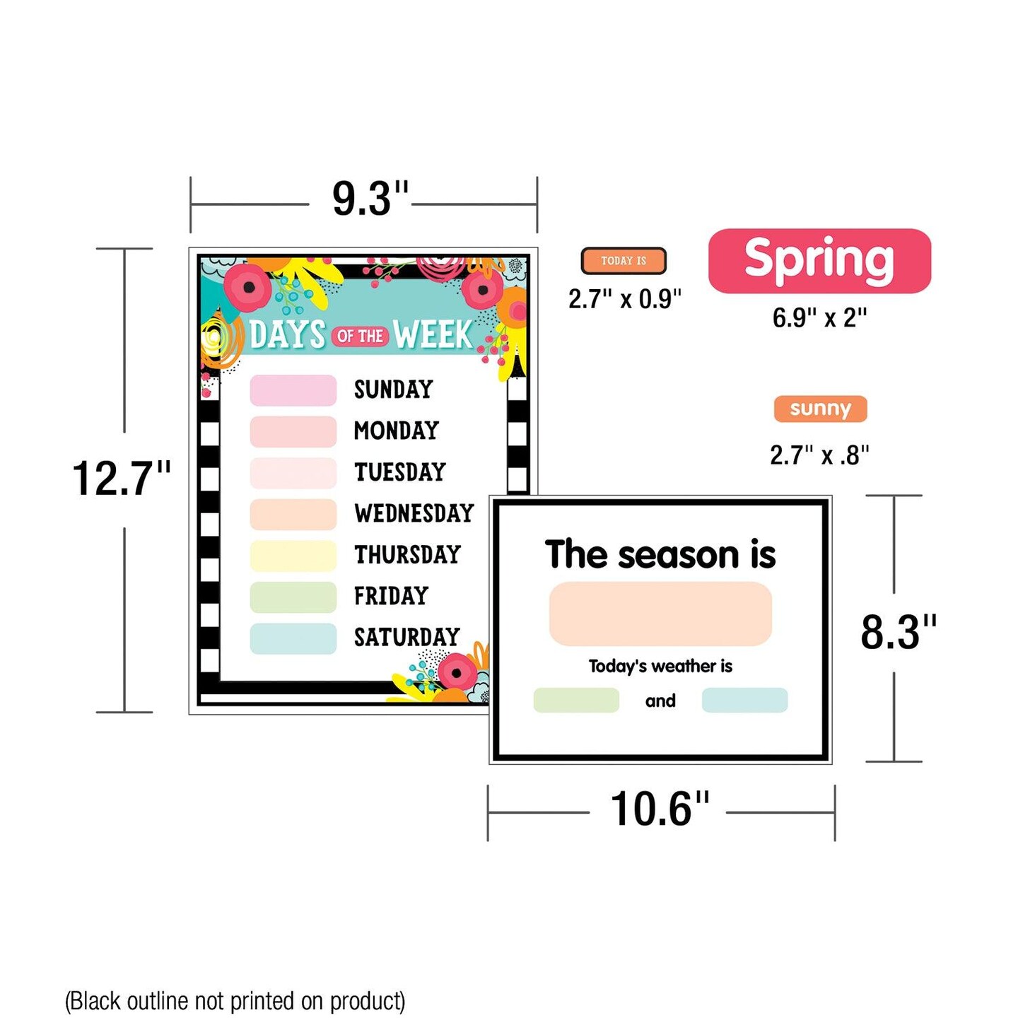 Simply Stylish Tropical Pineapple Calendar Bulletin Board Set, 2 Sets