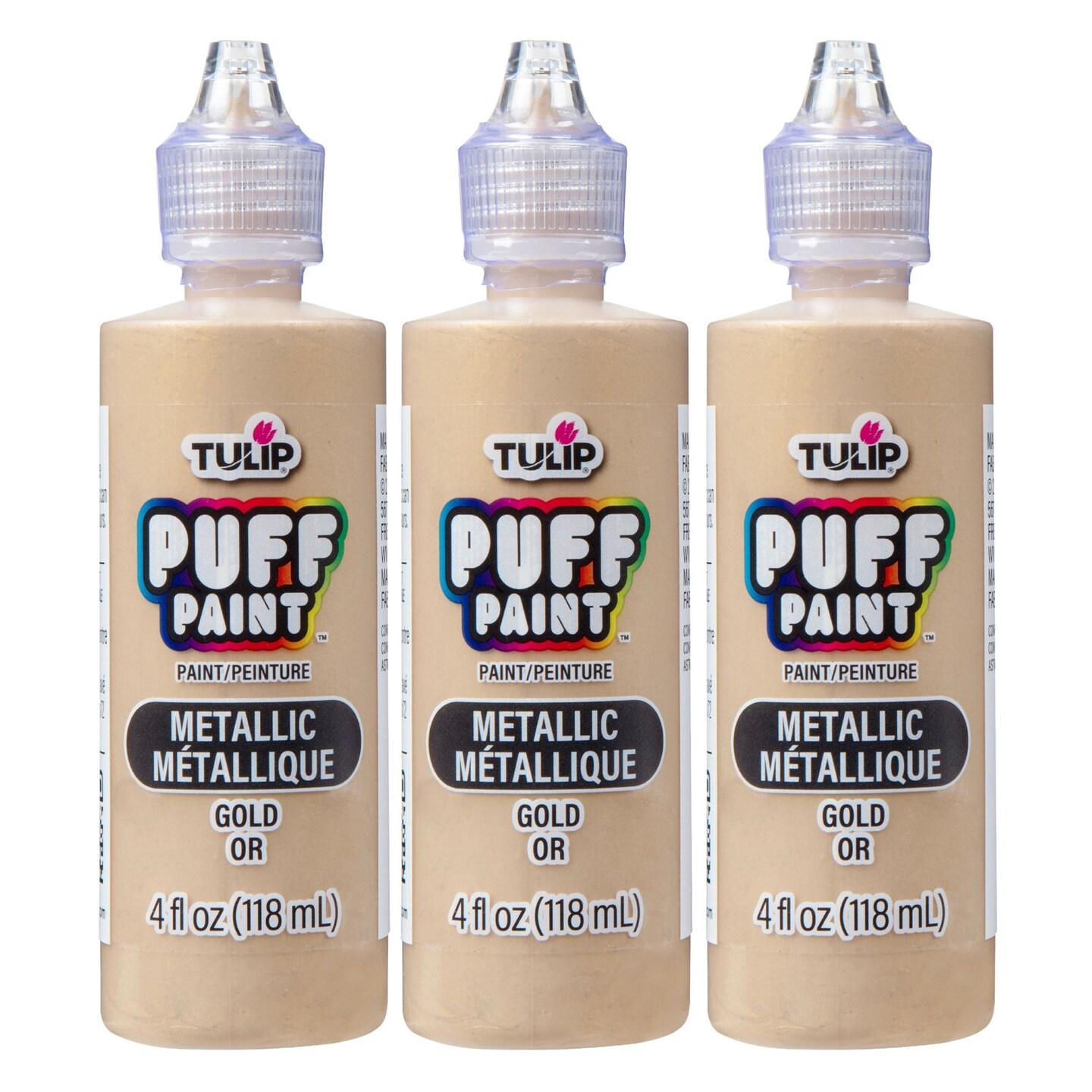 Tulip Puff Paint Metallic Gold 4 fl. oz. 3 Pack