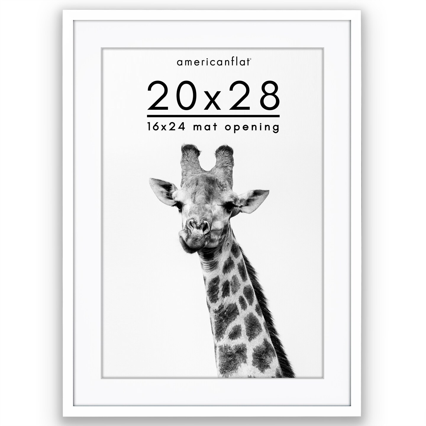 Americanflat Gallery-Style Picture Frame with Mat - Showcase Artwork, Prints, and Photos - Shatter Resistant Glass - Hanging Hardware with Drywall Anchor