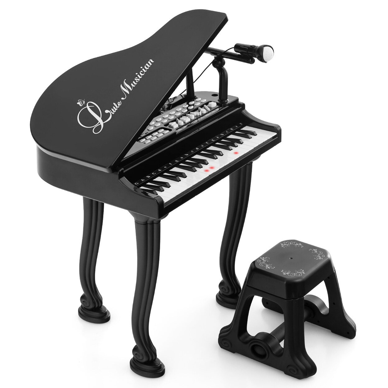 37 Keys Kids Piano Keyboard Toy Toddler Musical Instrument W/ Stool And ...