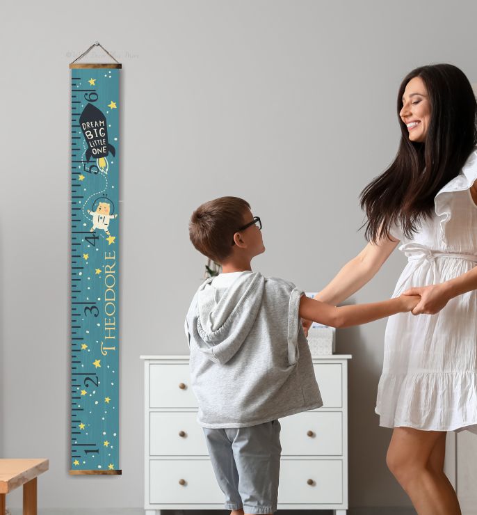 Dream Ruler Canvas Growth Chart Sign, Outer Space Dream Big, Height Ruler Tracker ...