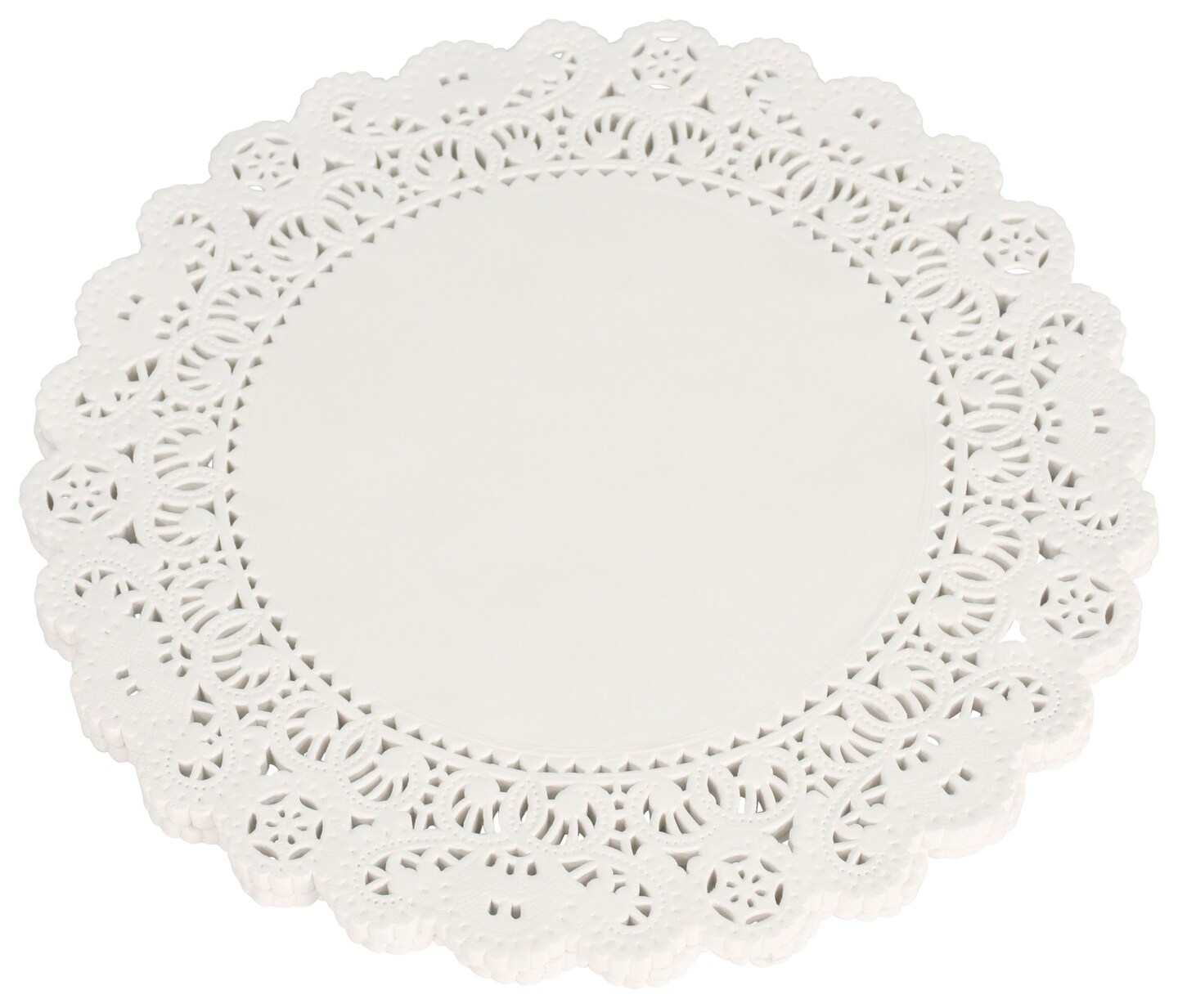School Smart Paper Die Cut Round Lace Doilies, 8 Inches, White, Pack of