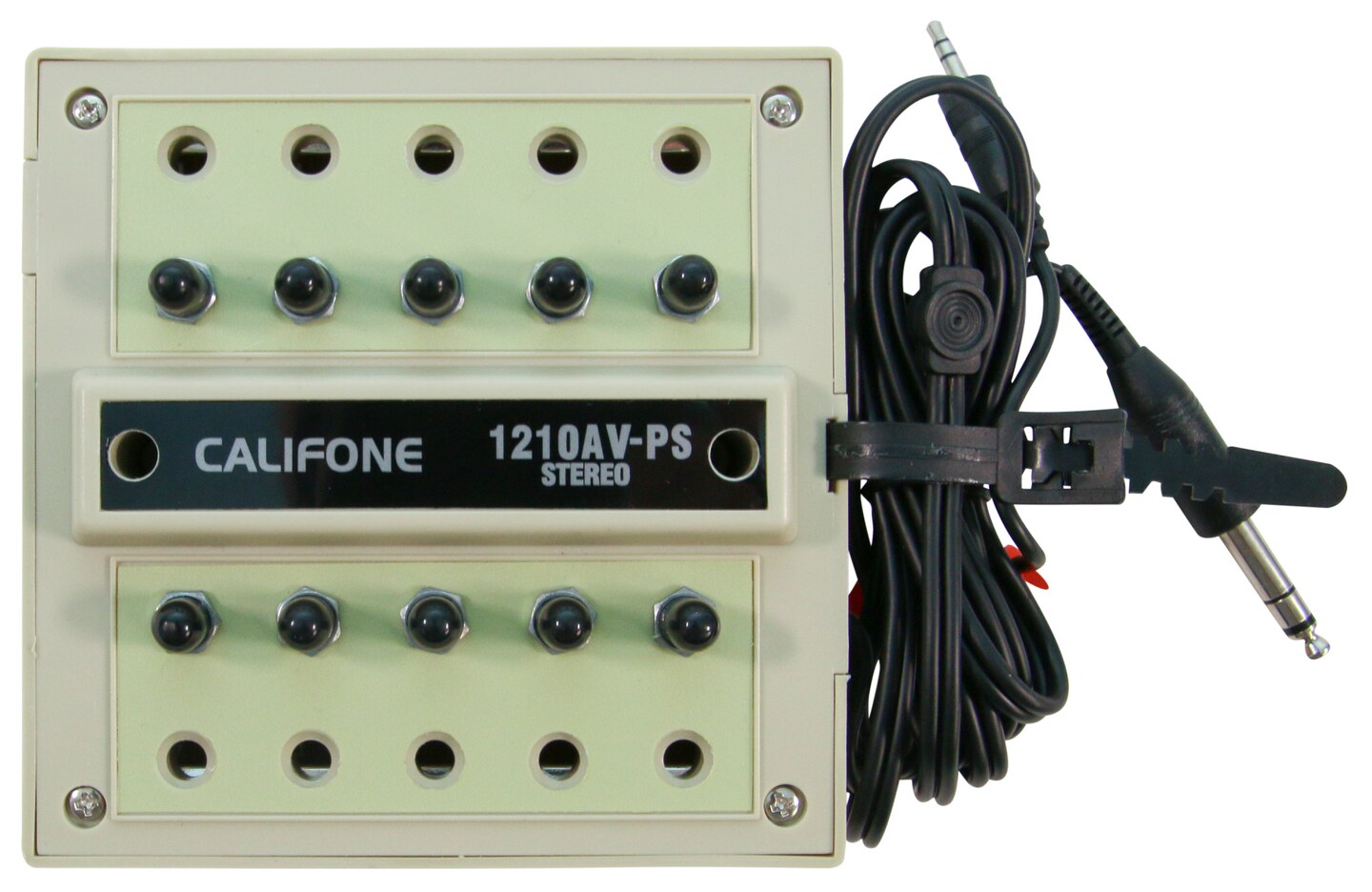 Califone 1210AV-PS 10 Position Jackbox with Volume Control, Beige