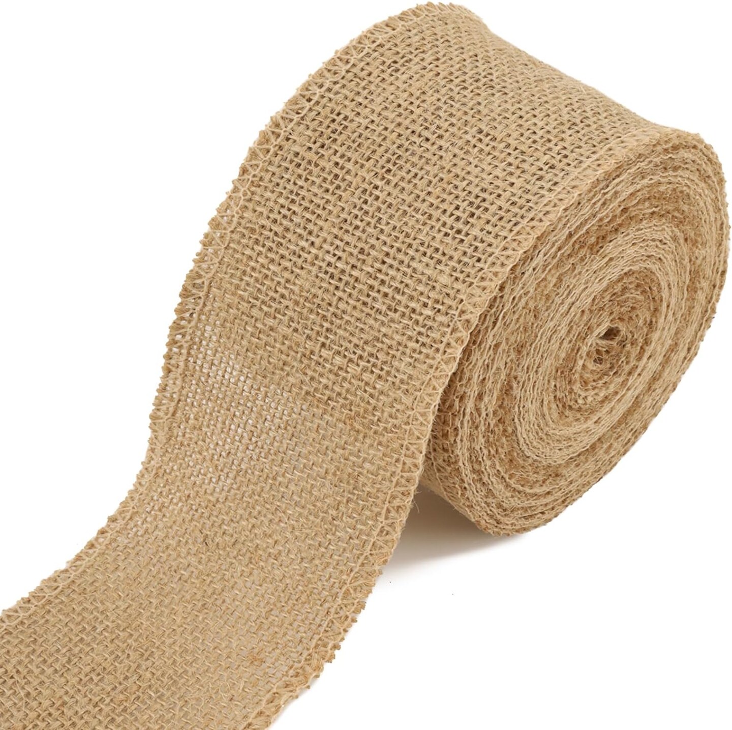 3 Inch Burlap Wide Fabric Craft Ribbon,10 Yard, Natural Brown Ribbon for Bow Crafting,Wreath-Making, Tree Decoration