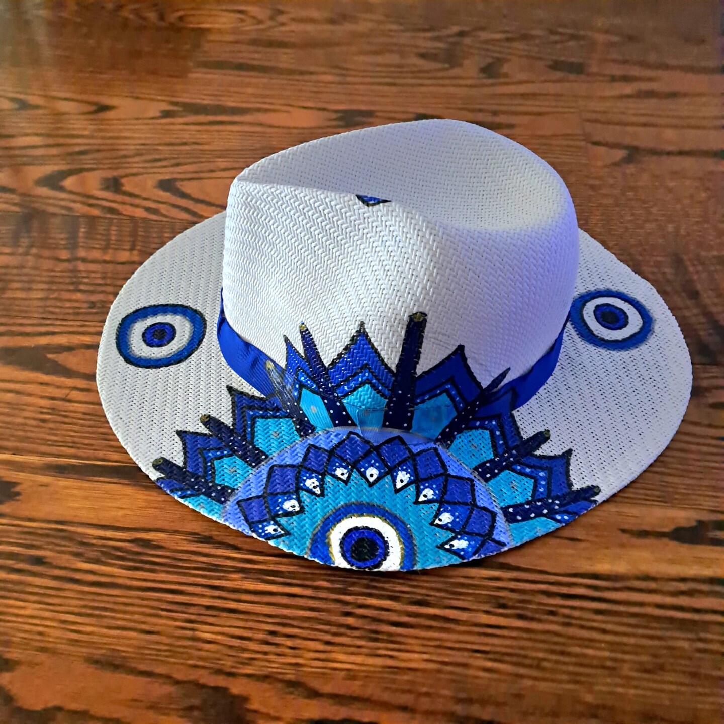 Mandala Hat Turkish QICITTY Greek Evil Eye Hamsa Hand Turkish Mandala-/ Bucket  main image 2