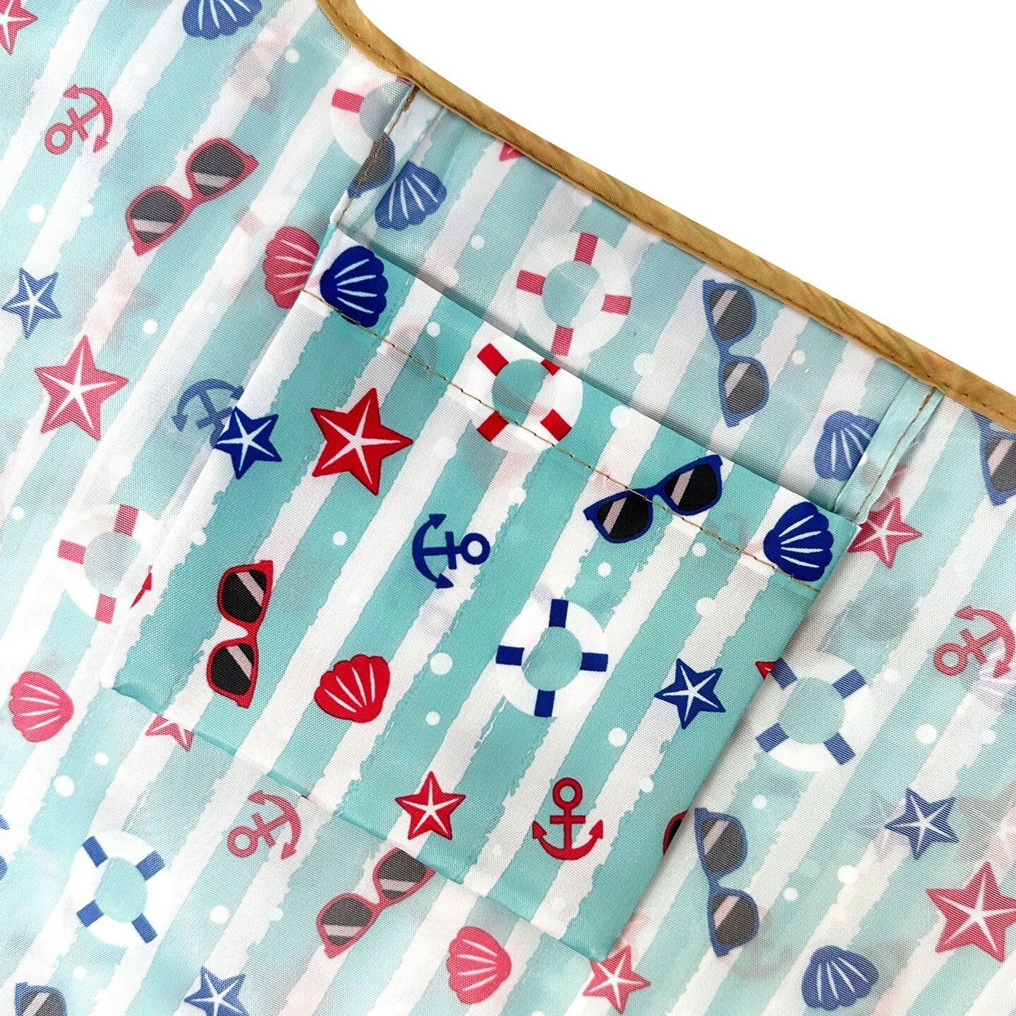 Wrapables Large Foldable Tote Nylon Reusable Grocery Bags, Ocean Fun