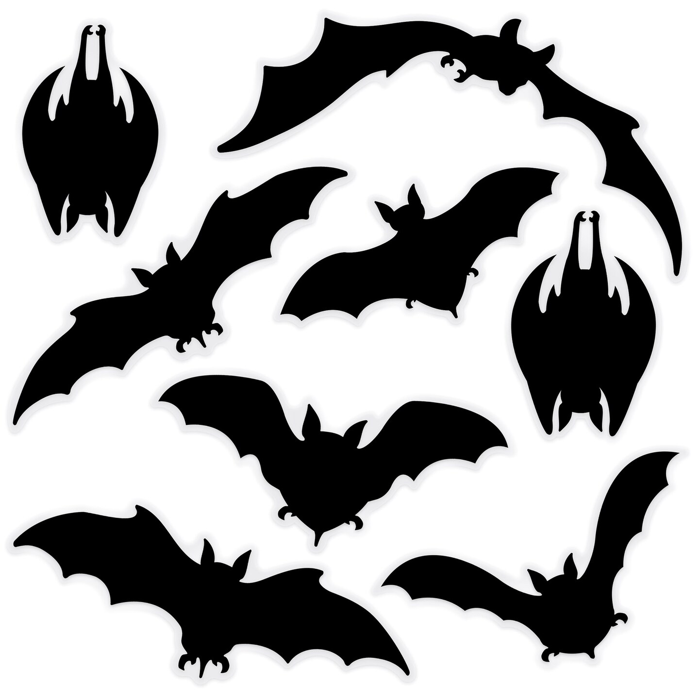 Beistle - Bat Silhouette Clings - 12&#x22; x 17&#x22; Sh - 12 Pack