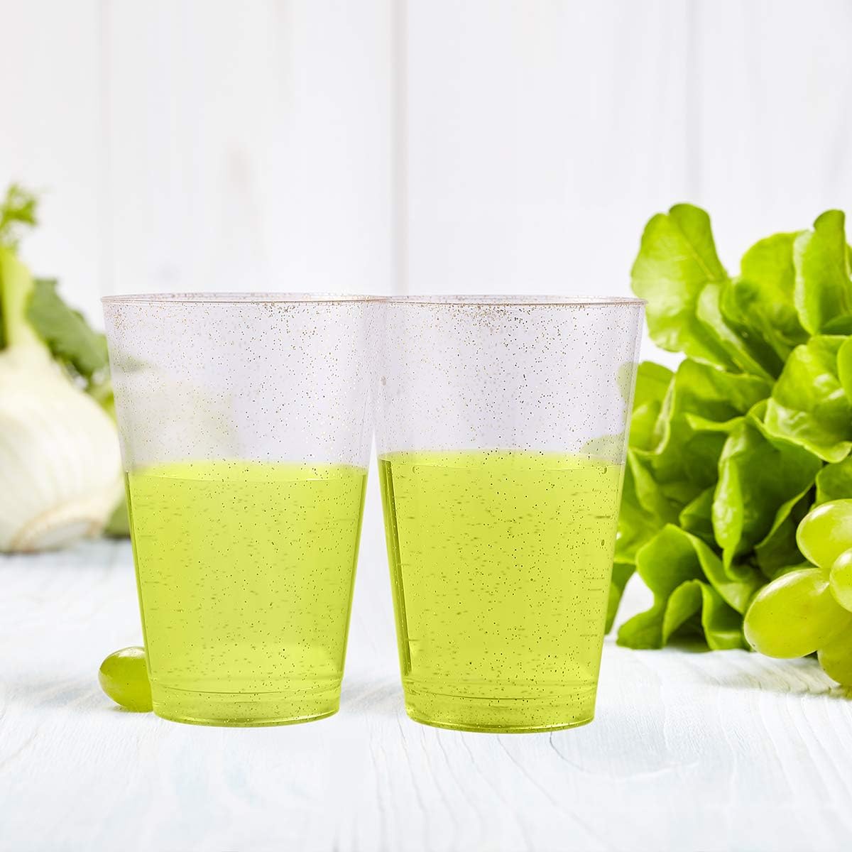 100 Pack 14 oz Plastic Cups - Disposable Heavy-duty Tumblers