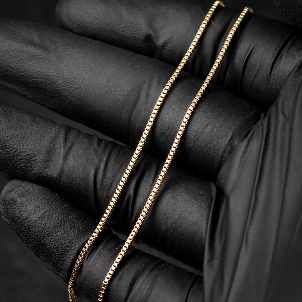 Micro 16,18,20 Inch Women's Yellow Gold Plated Box Chain