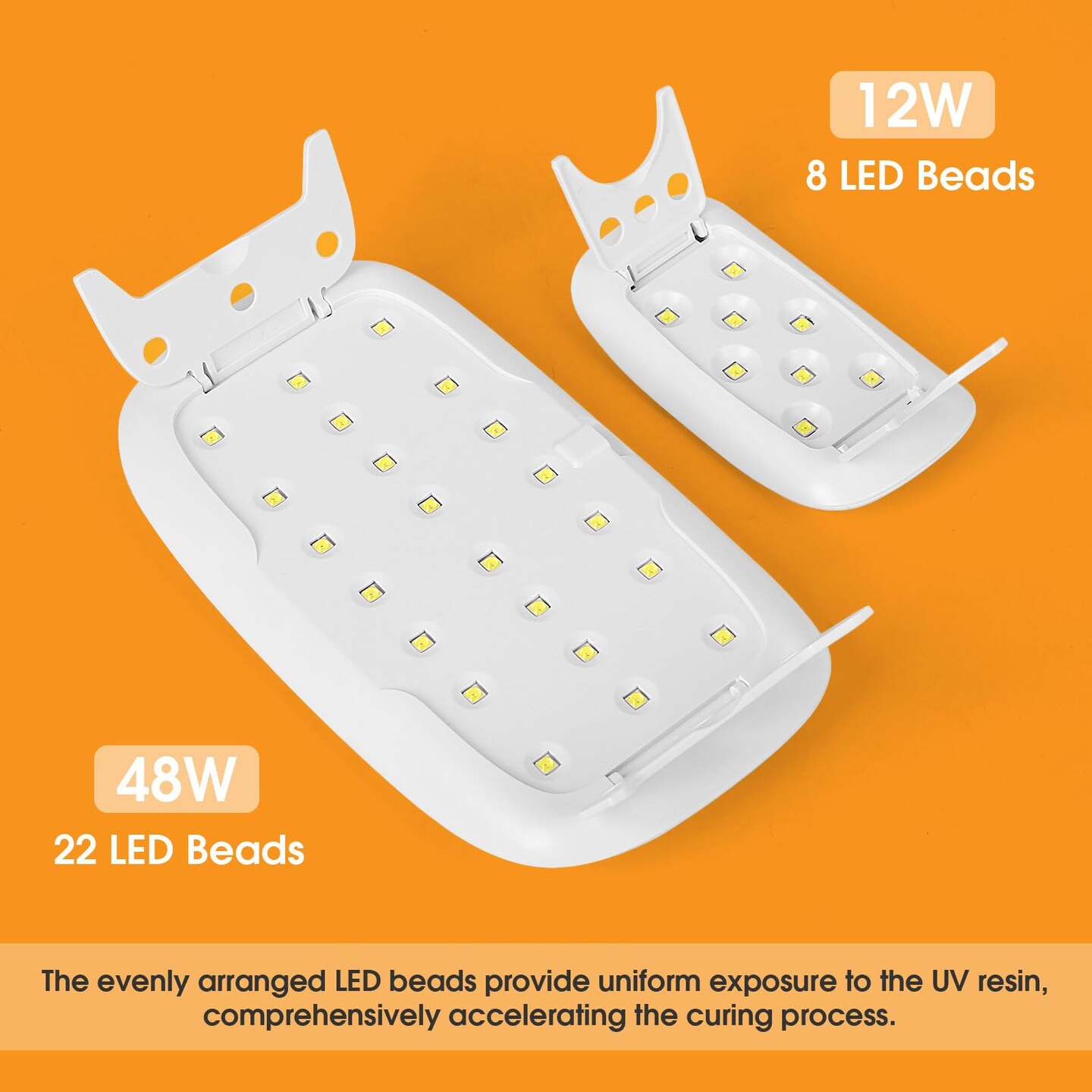 2 Pieces UV Light for Resin - Large Size Foldable UV Resin Light &#x26; Portable Mini UV Resin Lamp, akisey Resin Kits for Resin Molds Curing, Jewelry Making, DIY Craft, Fast Curing &#x26; Timing Function