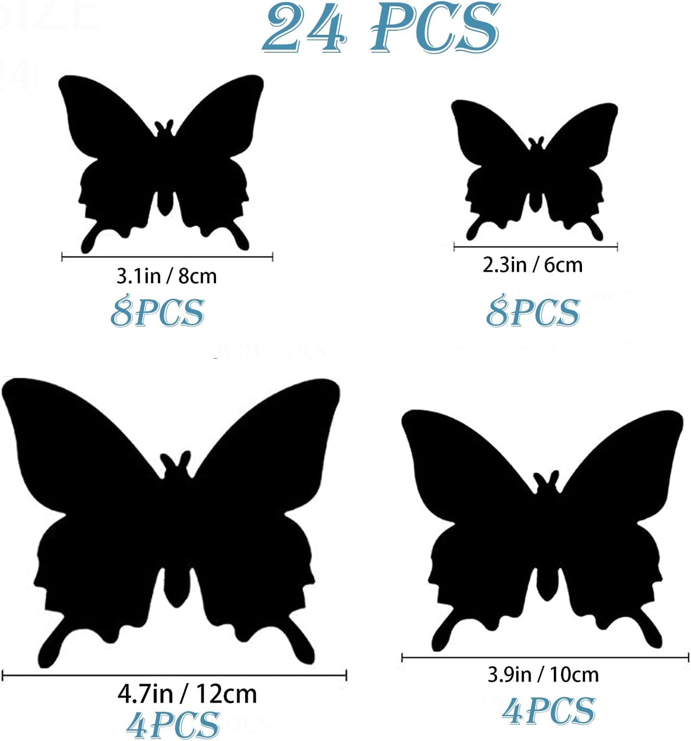 24/48 Pieces of Butterfly Wall Decor, 3D Butterflies Stickers with Magnets for Party D&#xE9;cor (Gold, 24)