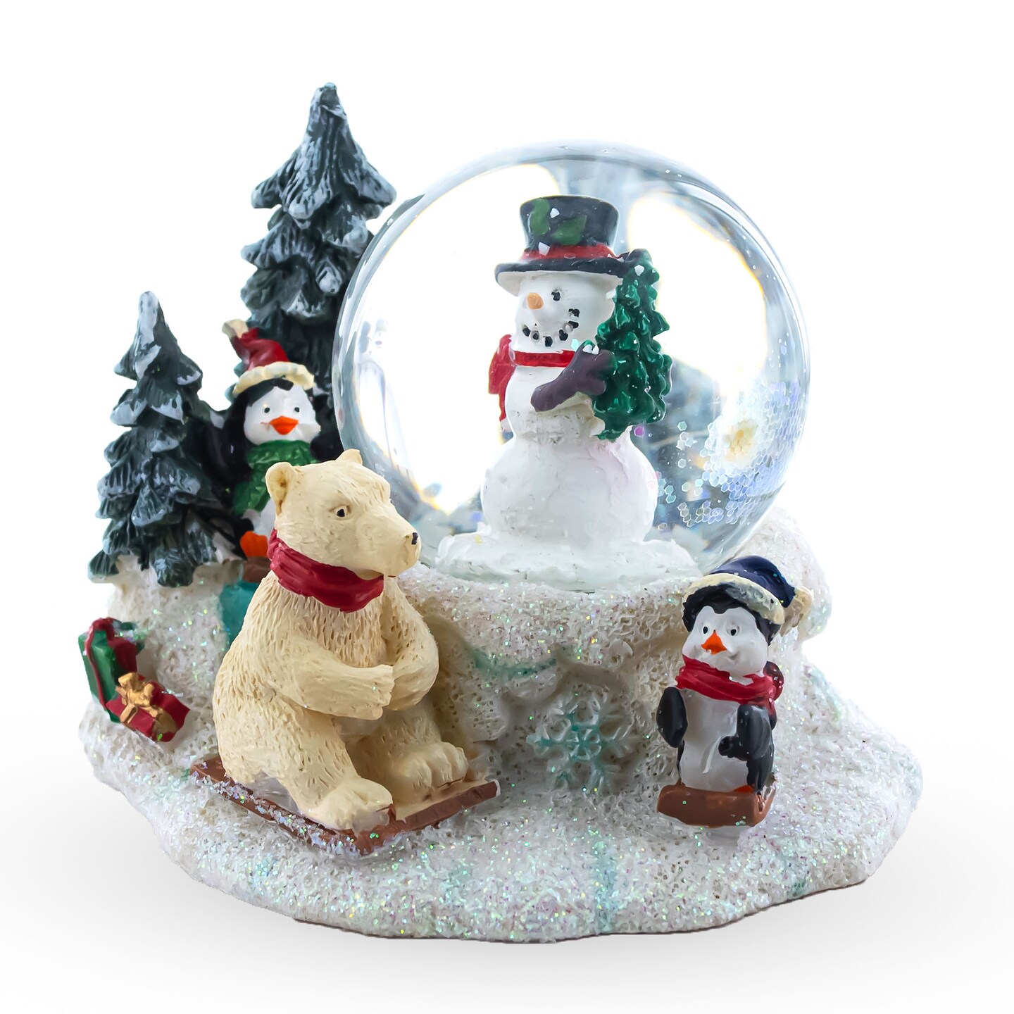 Snowman, Polar Bear and Penguins Mini Water Snow Globe