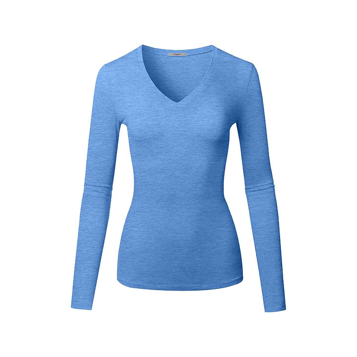 Bayside&#xAE; Women&#x27;s USA Made Deep V Neck Long Sleeve T-Shirt