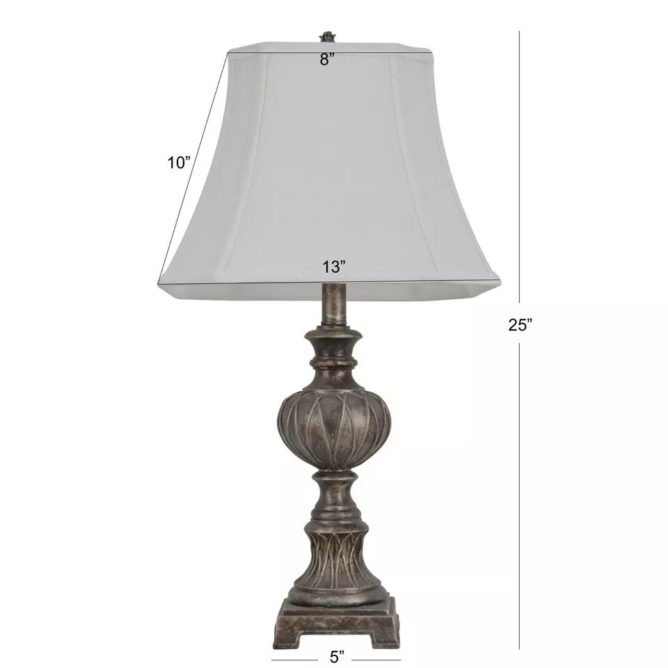 Antique Silver Traditional Table Lamp