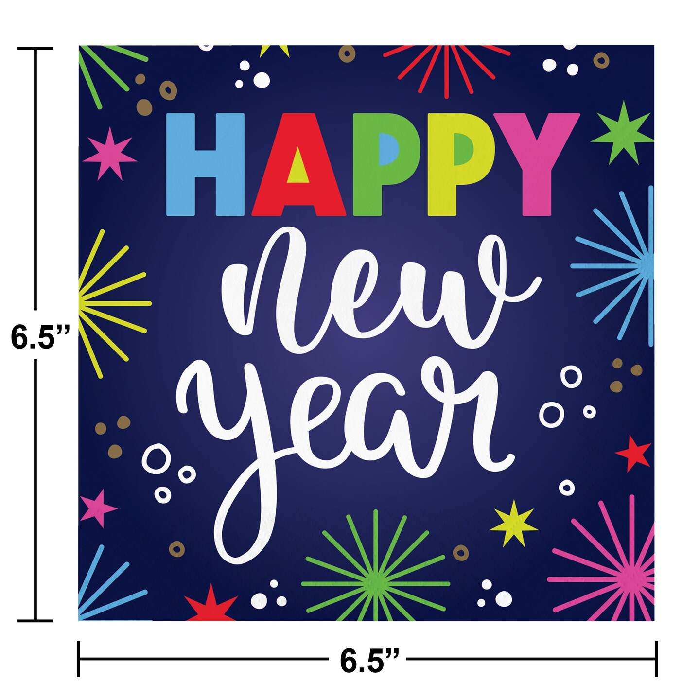Beaming New Year Luncheon Napkins - 16ct