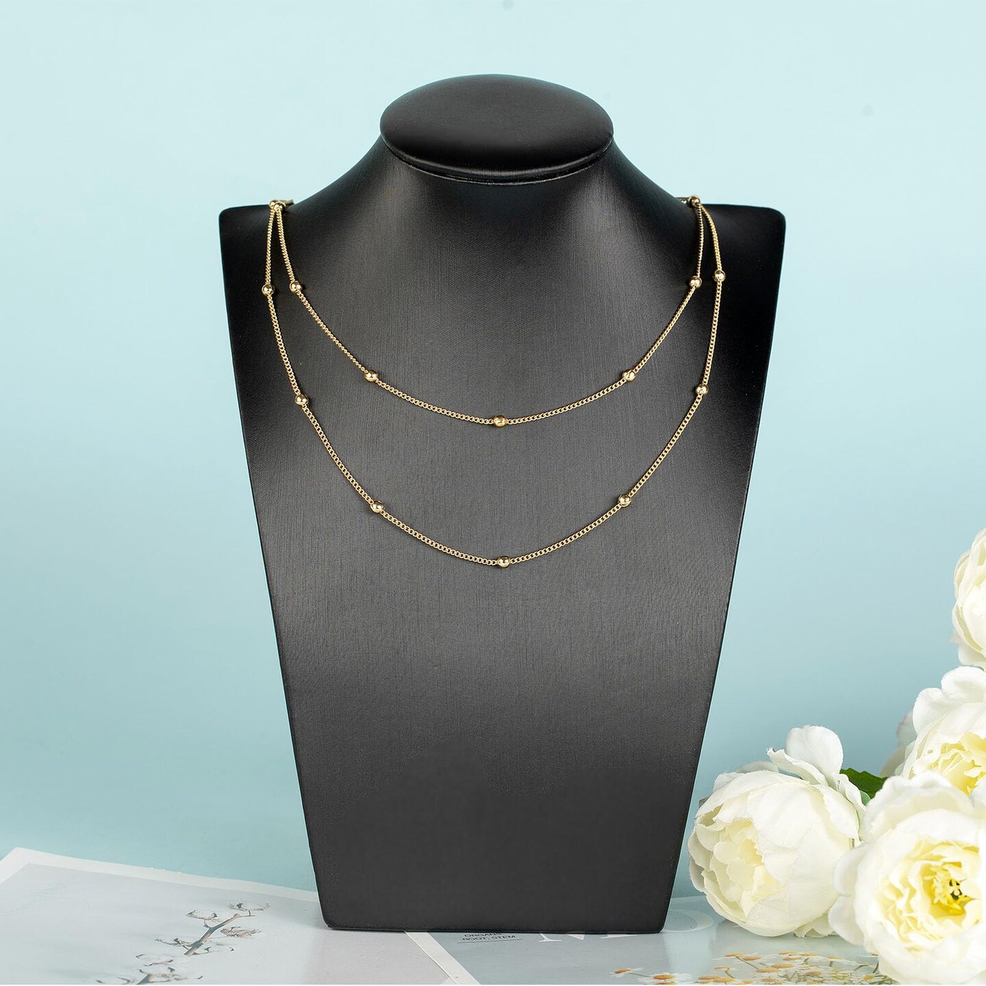 16.4 Feet/5 Meters 18K Gold Plated Brass Chain for Jewelry Making, Light Gold Beaded Necklace Chain for Women Twisted Curb Link Chain Jewelry Supplies