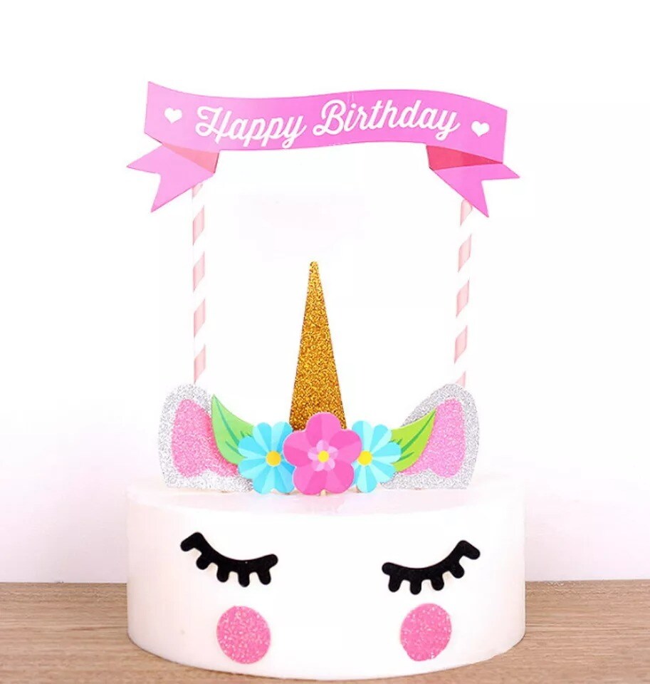 Handmade Unicorn Cake Topper - Cute Cupcake Decoration for Birthday Party