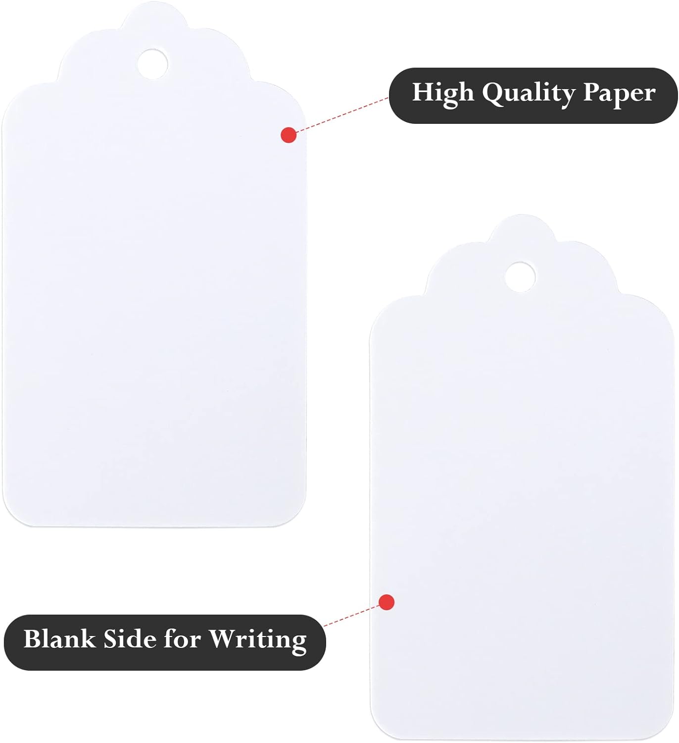 100Pcs Paper Tags,Gift Tags with String,Blank Gift Bags Tags,White Kraft Labeling Tags for Crafts Wedding Christmas Thanksgiving Holiday,Party Favors Tags,Gift Wrap Tags (2.75&#x22;x1.57&#x22;)