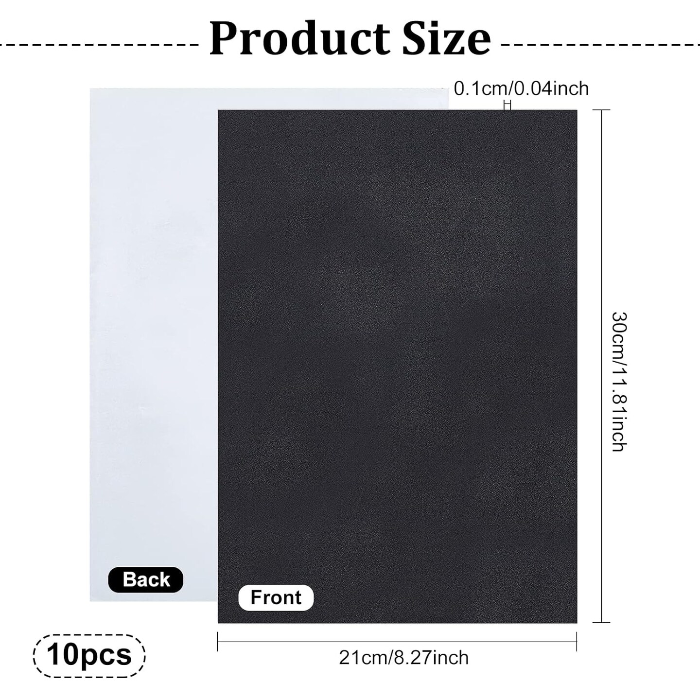 10PCS 1mm Thick Self-Adhesive Foam Sheet 8.3x11.8 Insulation Foam for Halloween Decor, Containers and Furniture Protection, Black