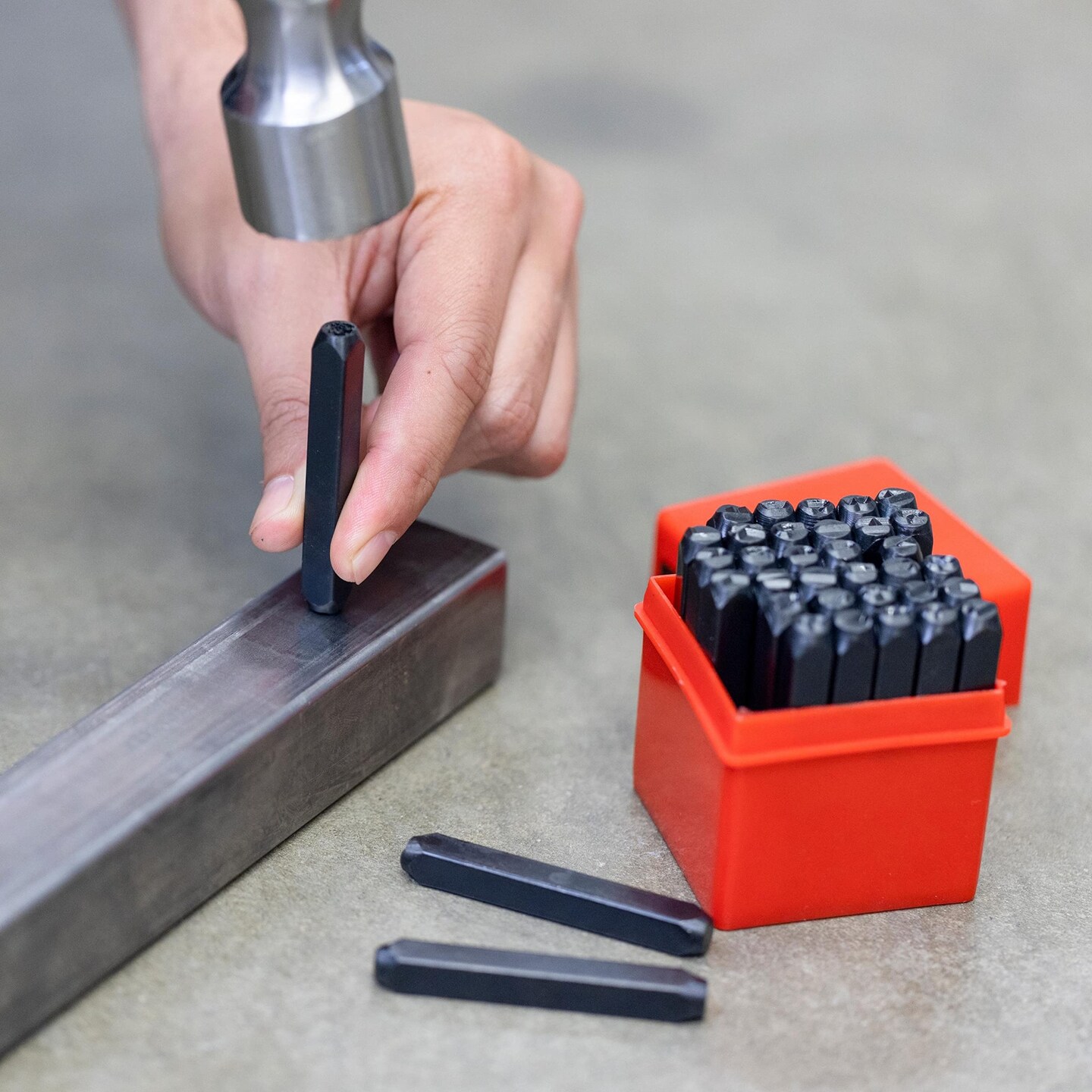 36 Pieces Number and Letter Punch Set with Heat-Treated Steel Punches for Imprinting and Arts and Crafts, 1/4-Inch Shaft, Stamp Set