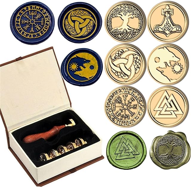 Viking Rune Vegvisir Wax Seal Stamp Custom Viking Rune Sealing Wax Stamp Vegvisir Wax Stamp Custom Wedding Invitation