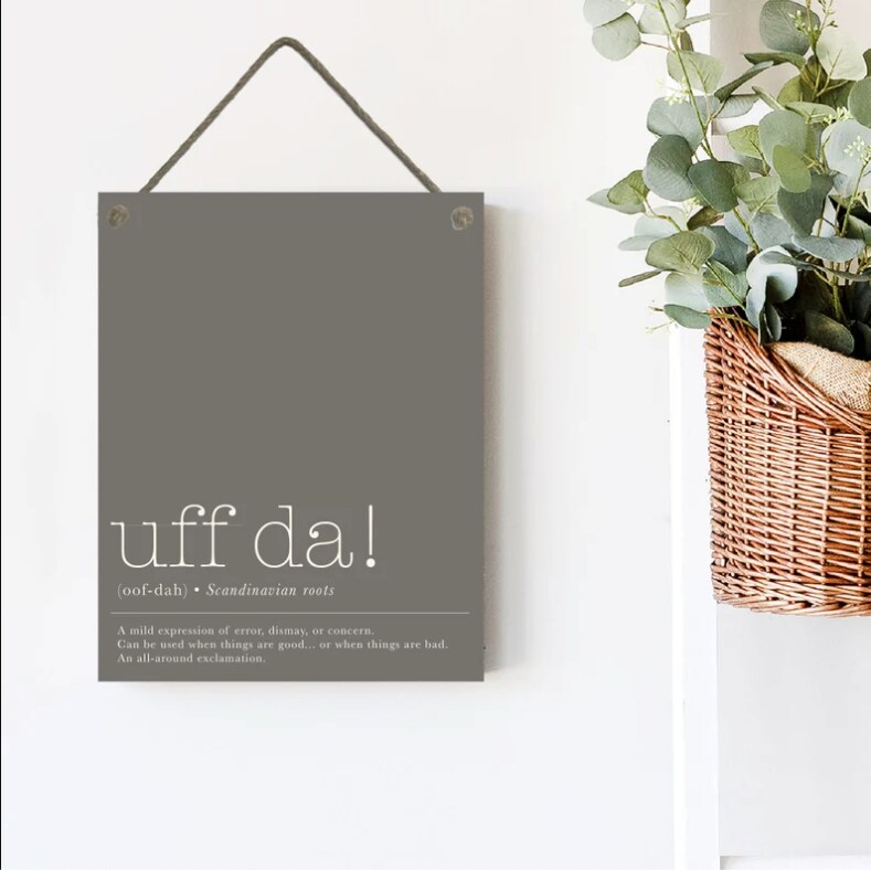Uff Da Definition — Funny Midwestern Humor Wall Decor, Farmhouse Framed Canvas Signs, Dorm or Bedroom Wall Hangings product 3