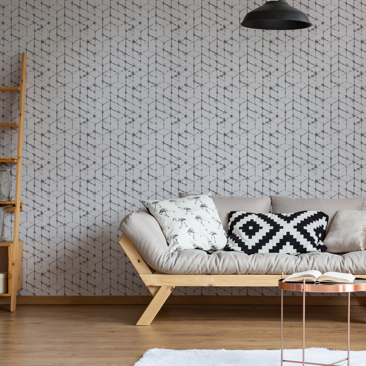 Transform Tie Dye Geo Mono Peel and Stick Wallpaper