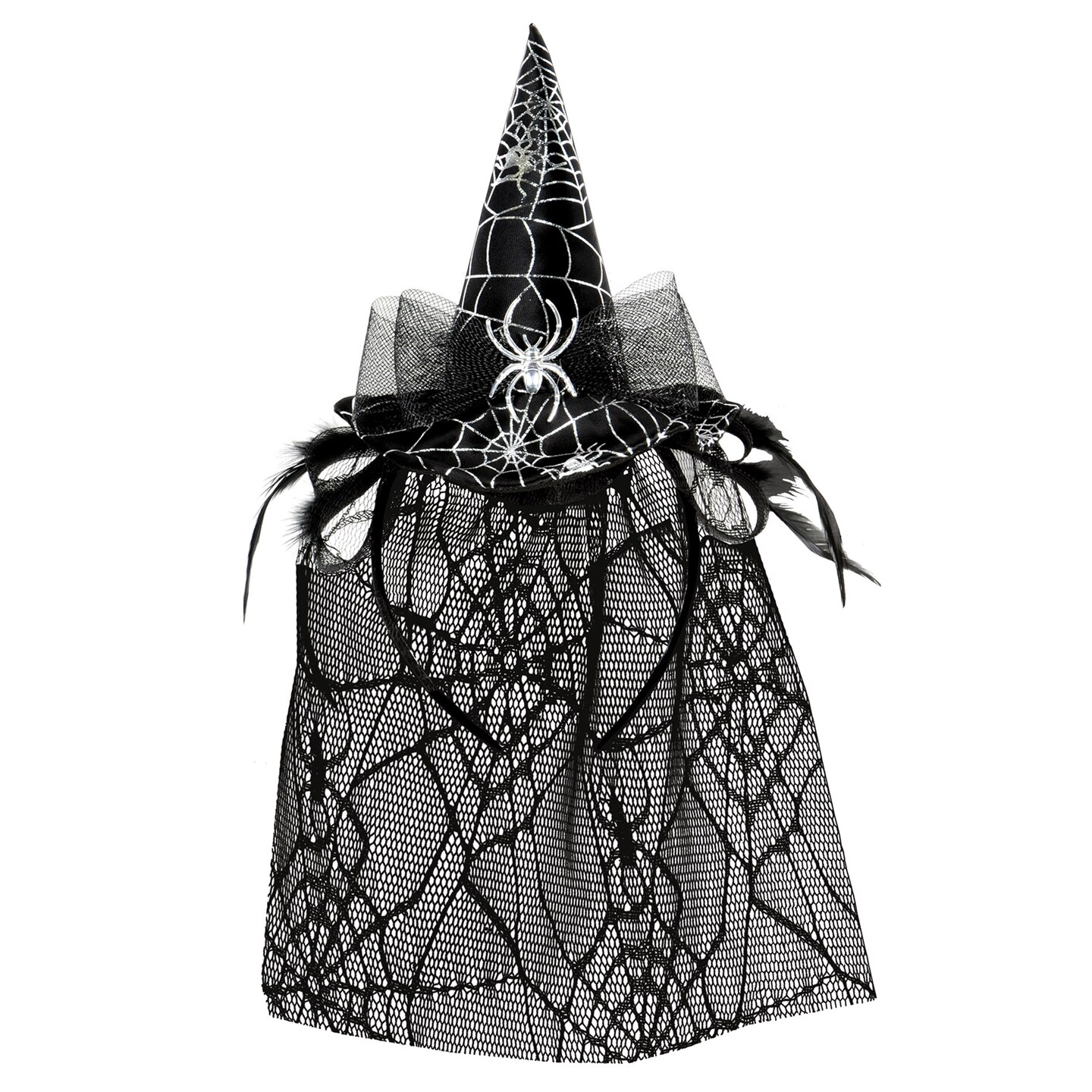 Beistle - Spider Witch Hat Headband w/Veil - 12 Pack