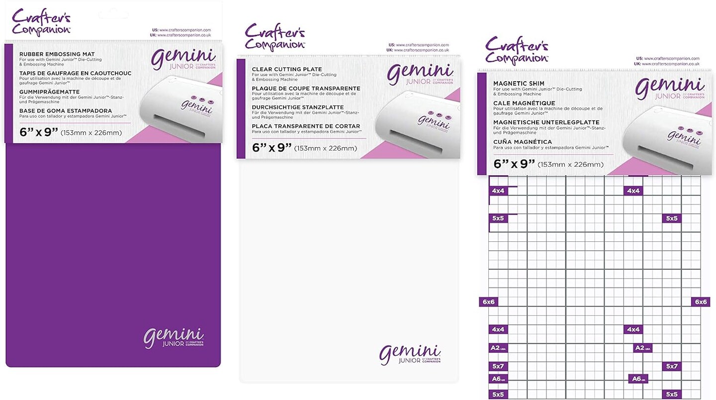 Gemini II (Jr Size) Rubber Embossing Mat, White Cutting Plate, Magnetic Shim, 6" x 9"