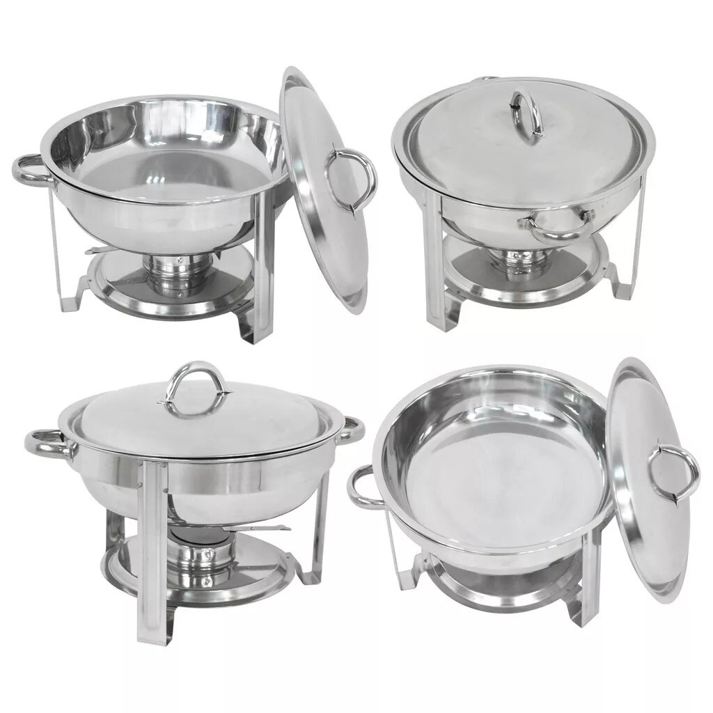 4 PACK Catering Stainless Steel Chafer Chafing Dish Sets 5QT Party Dinner Pack