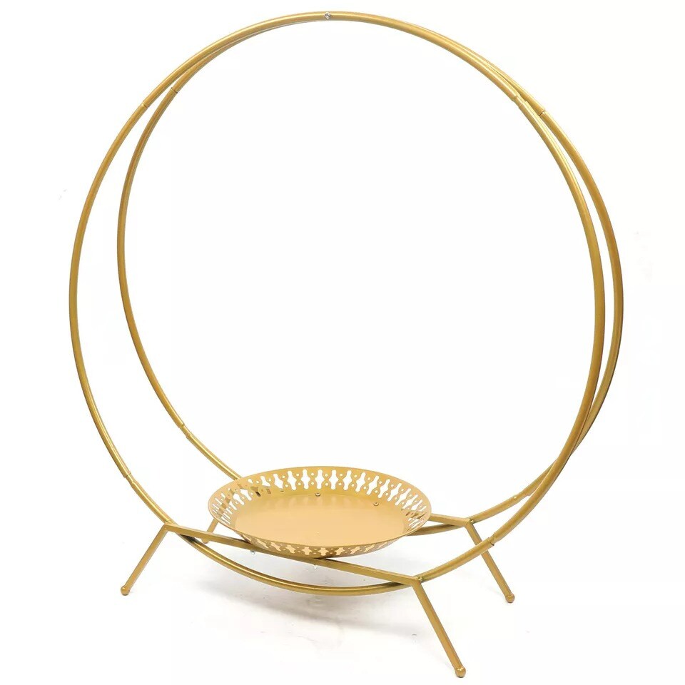 Arch Double Hoop Cake Stand Wedding Cake Rack Flower Balloon Decor Shelf