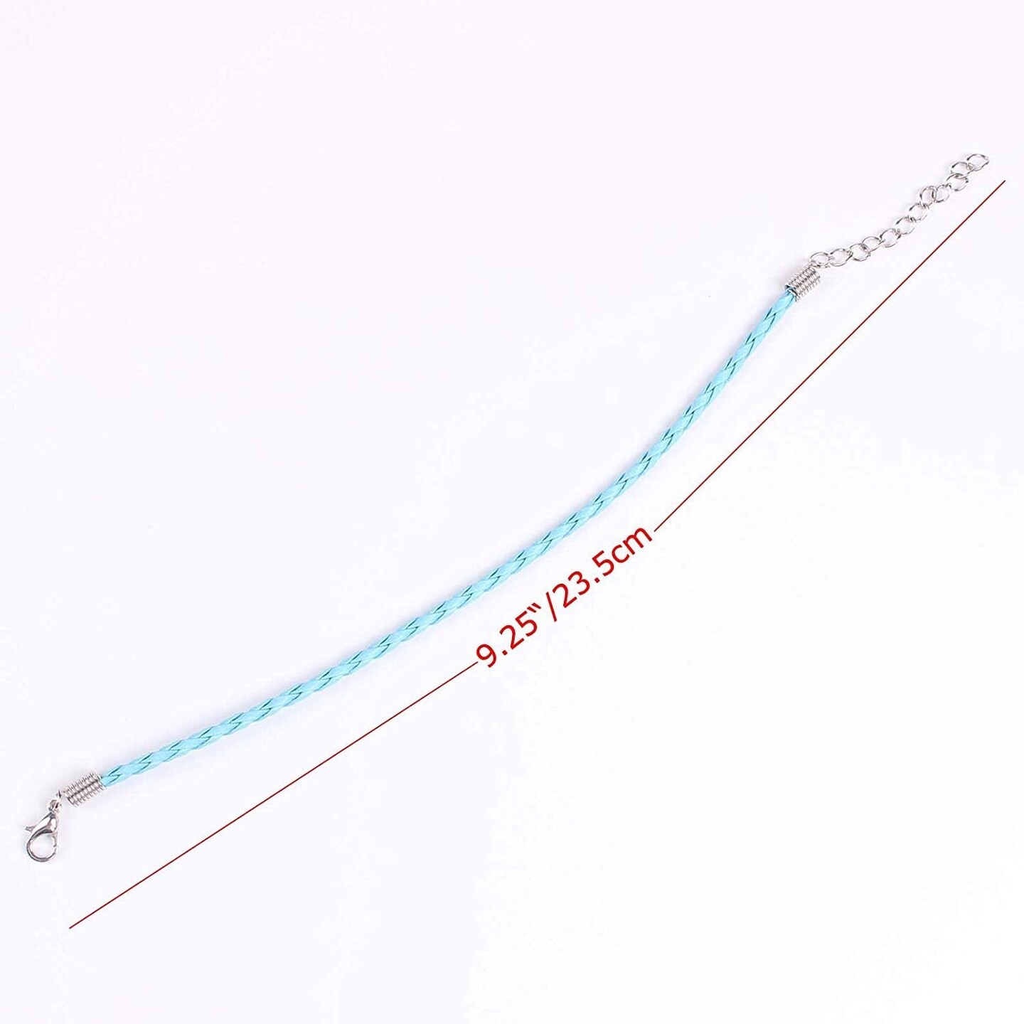 50 Pieces Mixed Color Leather Lace Plaited Bracelet Cords DIY Jewelry Making Handicrafts Braided Ropes with Lobster Clasps Extended Chain for Wrist Charms Bracelets Jewelry Making