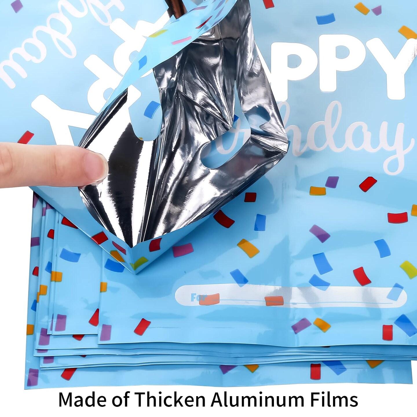 40 Pieces Medium(6.7 * 9.8inch) Happy Birthday Party Favor Bags Plastic Goodies Loot Bags Bulk for Kids Baby Girls &#x26; Boys Birthday Return Gift (B Style 40 Packs)