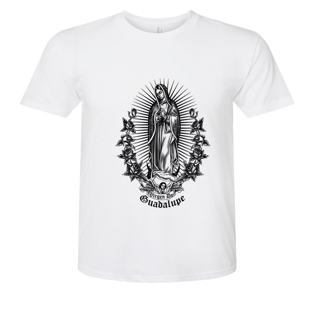 Our Lady of Guadalupe T-shirt unisex printed with screen printing technique