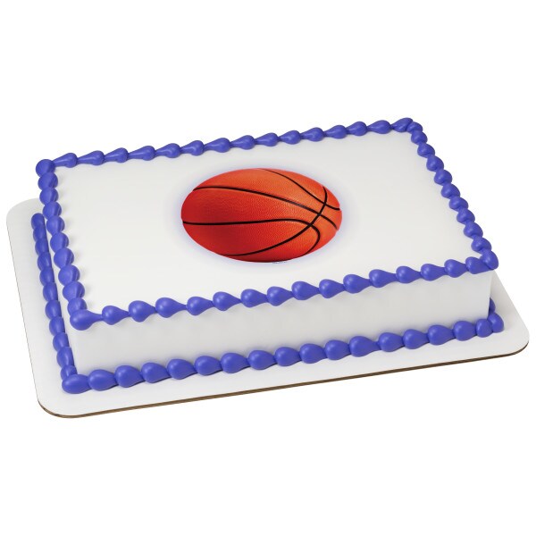 Basketball Edible Cake Topper Image 1/4 sheet