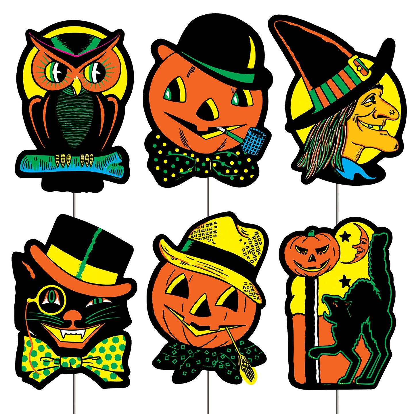 Beistle - Plastic Halloween Yard Signs - 12&#xBE;&#x22; x 10&#x22; - 6 Pack