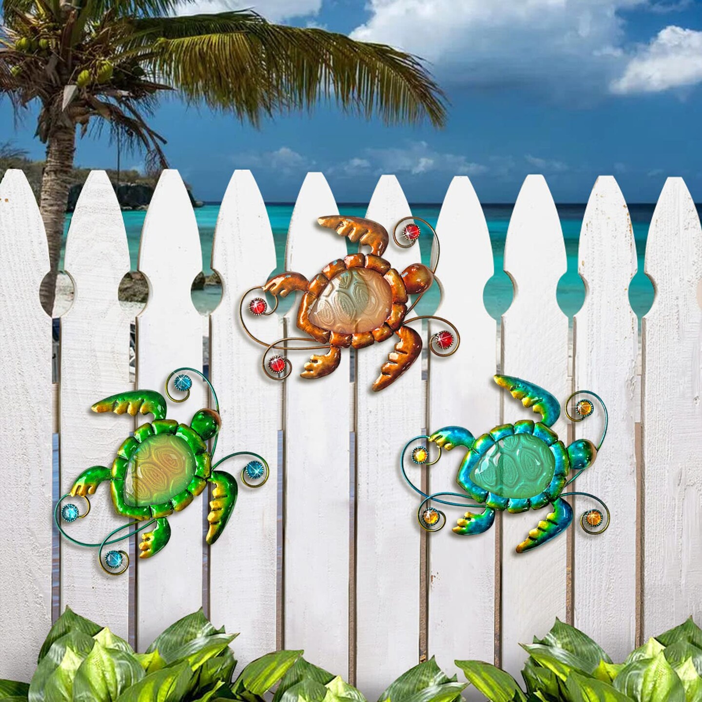 Metal Sea Turtle Beach Wall Decor Beach Themed Bathroom Decor Sea Turtle Wall Decor Ocean Theme Marine Coastal Decor Rustic Cottage Decor for Bathroom Holiday Decorations Set of 3