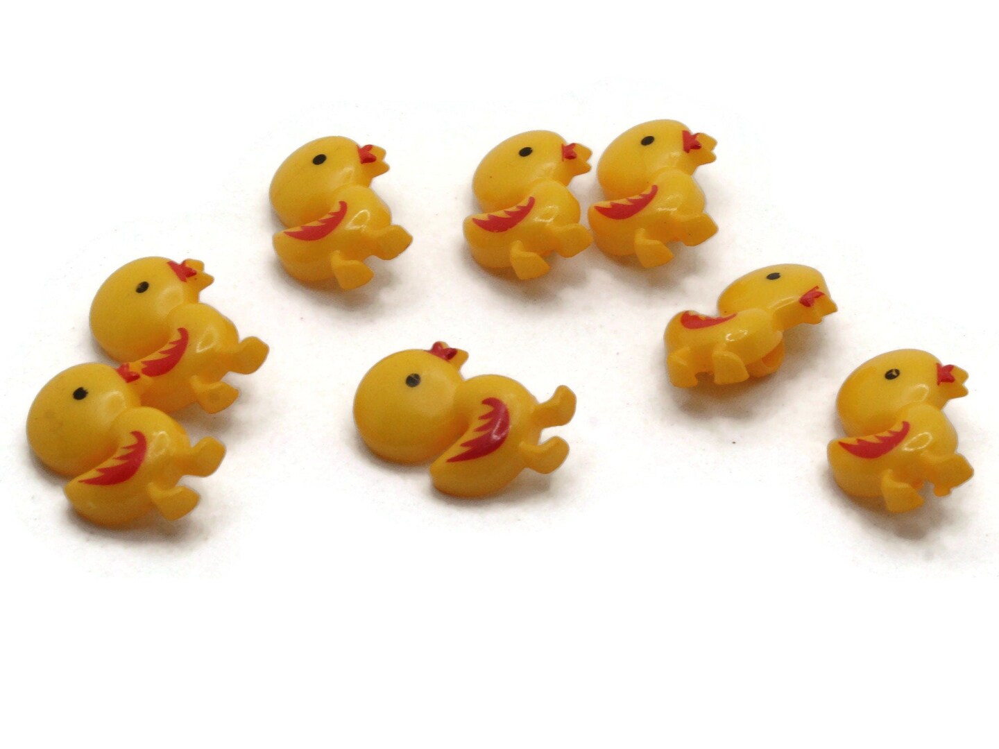 8 21mm Golden Yellow Duck Plastic Shank Bird Buttons Retro Animal Buttons