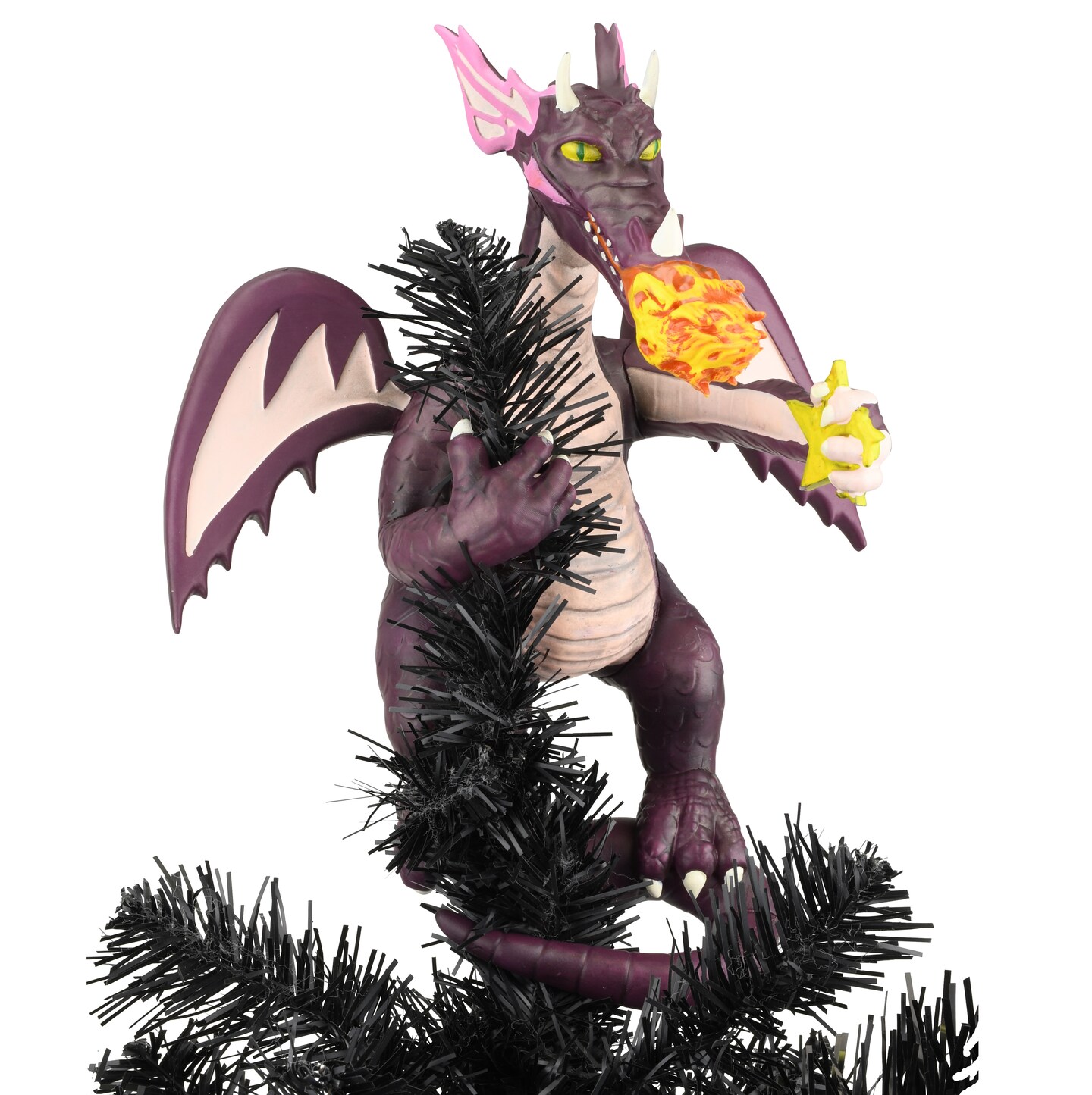 Tree Buddees Purple Fire-Breathing Dragon Christmas Tree Topper - 11" Tall