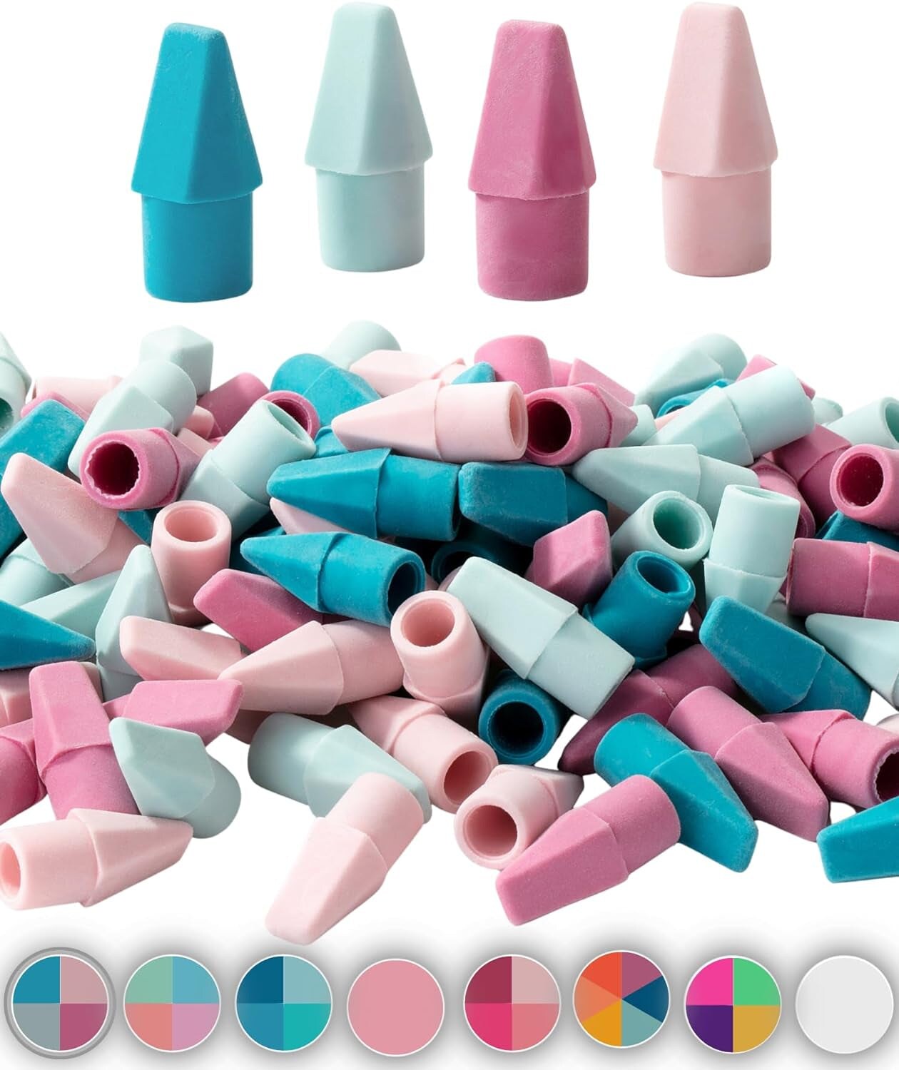 Erasers for Pencils, 120 Pack, Pencil Top Erasers, Eraser Caps, Kids, Cap Tops, Topper Erasers. Ereaser