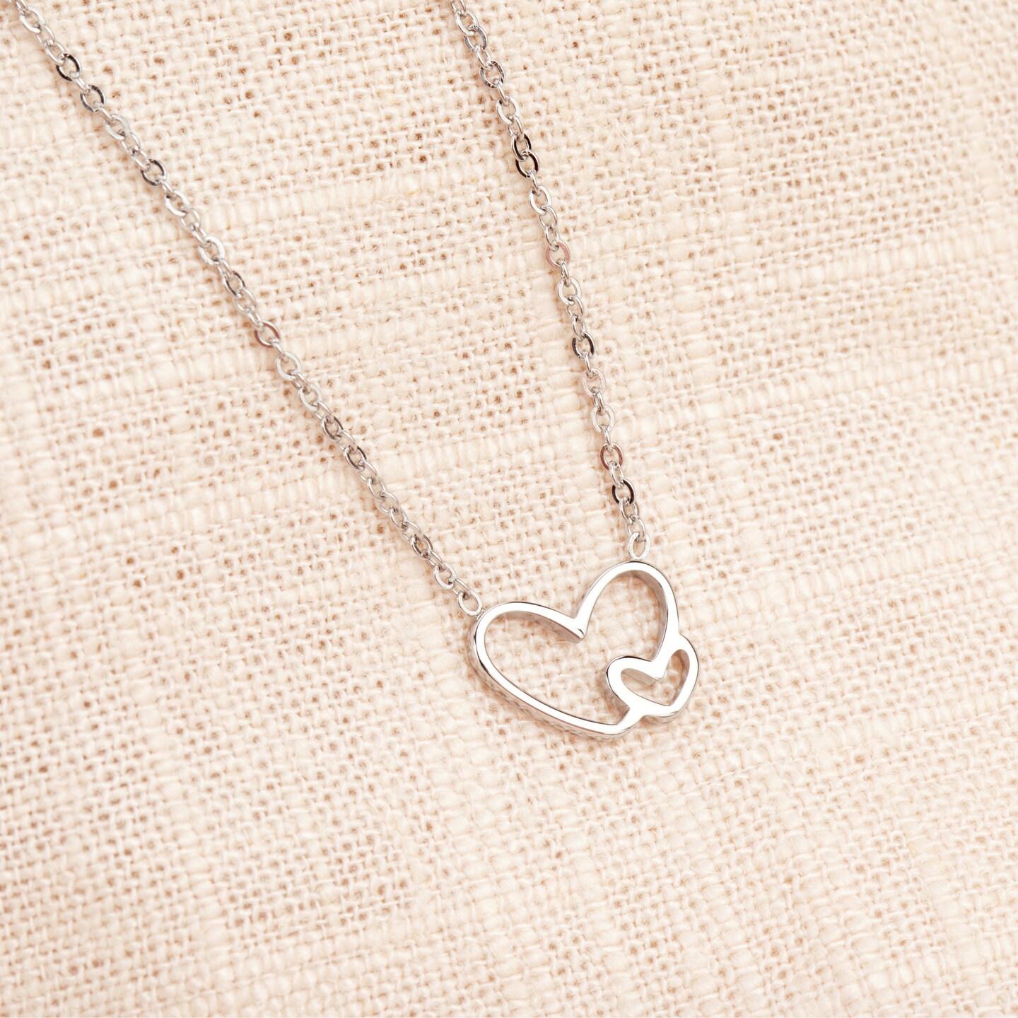 New Mom Necklace - Double Heart Necklace 347270428059959296