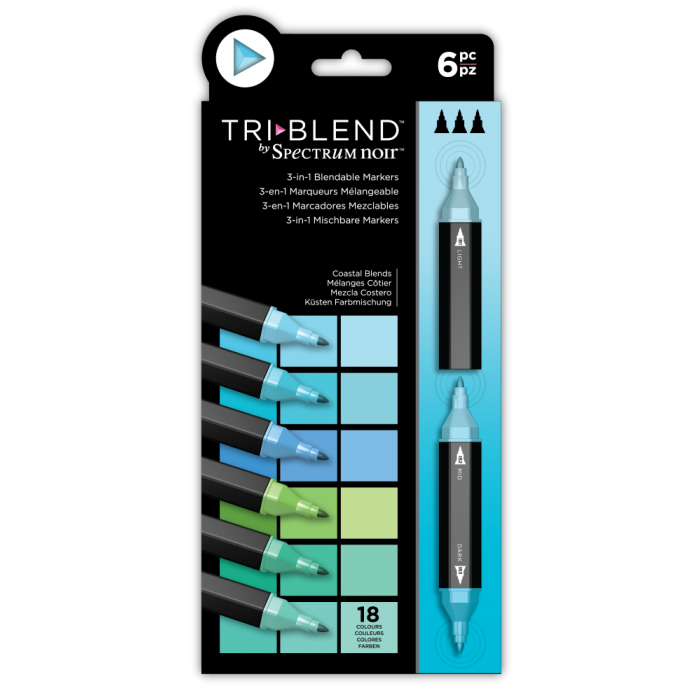 Spectrum Noir TriBlend Marker Set Coastal Blends 6pc Set Michaels