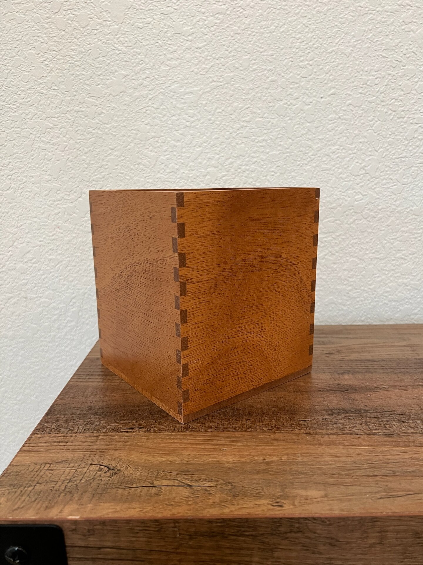 Handmade solid African mahogany hardwood for self-watering planters - indoor planter box - plant container - wooden box - image8
