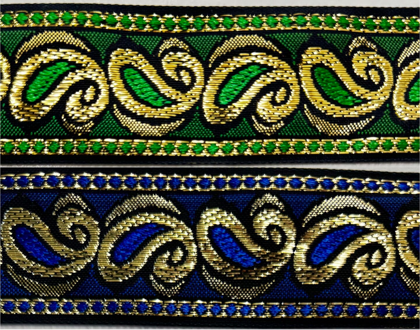 Jacquard Woven Metallic Ribbon Trim 1.5