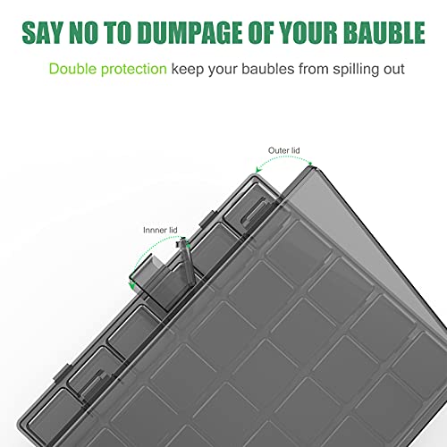 30 Pack Plastic Stackable Organizer Container with Lids, Mini Containers for Beads, Glitter, Slime, Paint or Seed Storage - Black (Black)