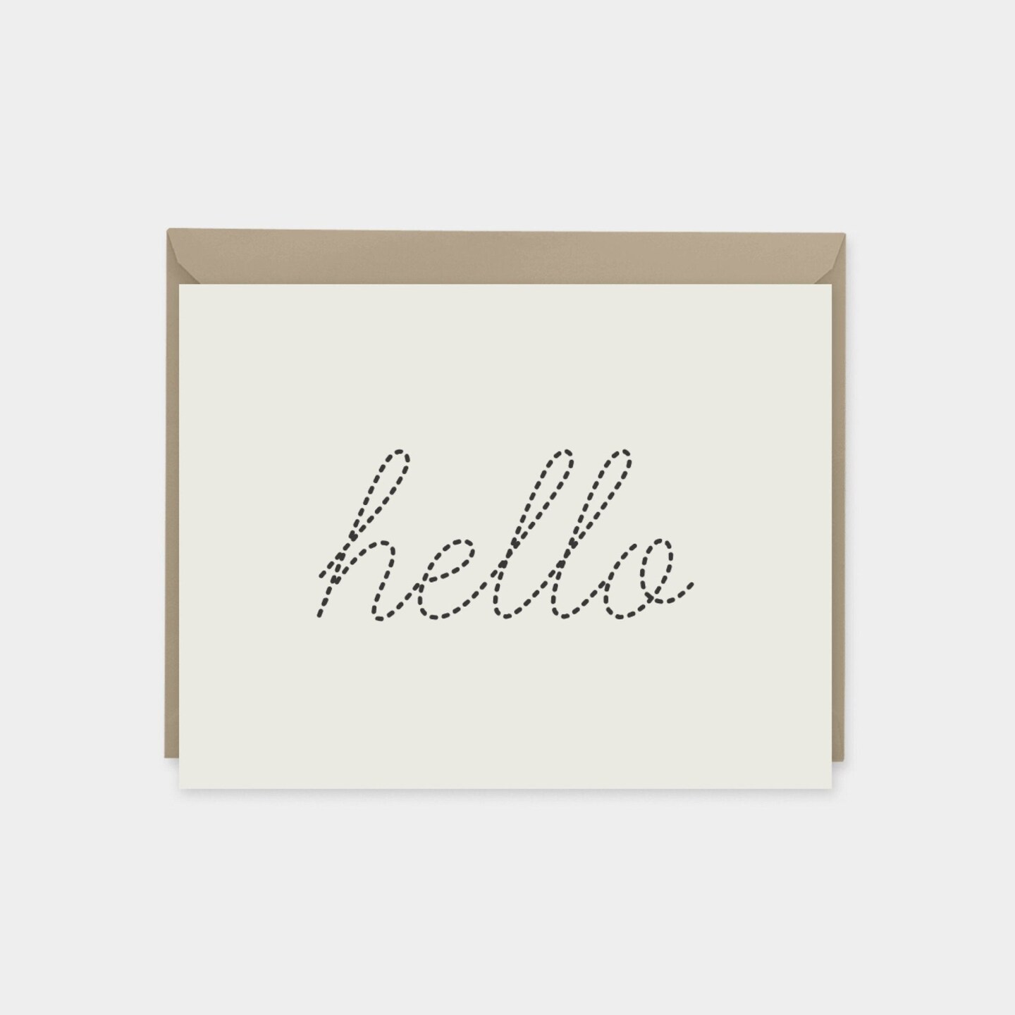 &#x22;Hello&#x22; Dotted Script Cream Card